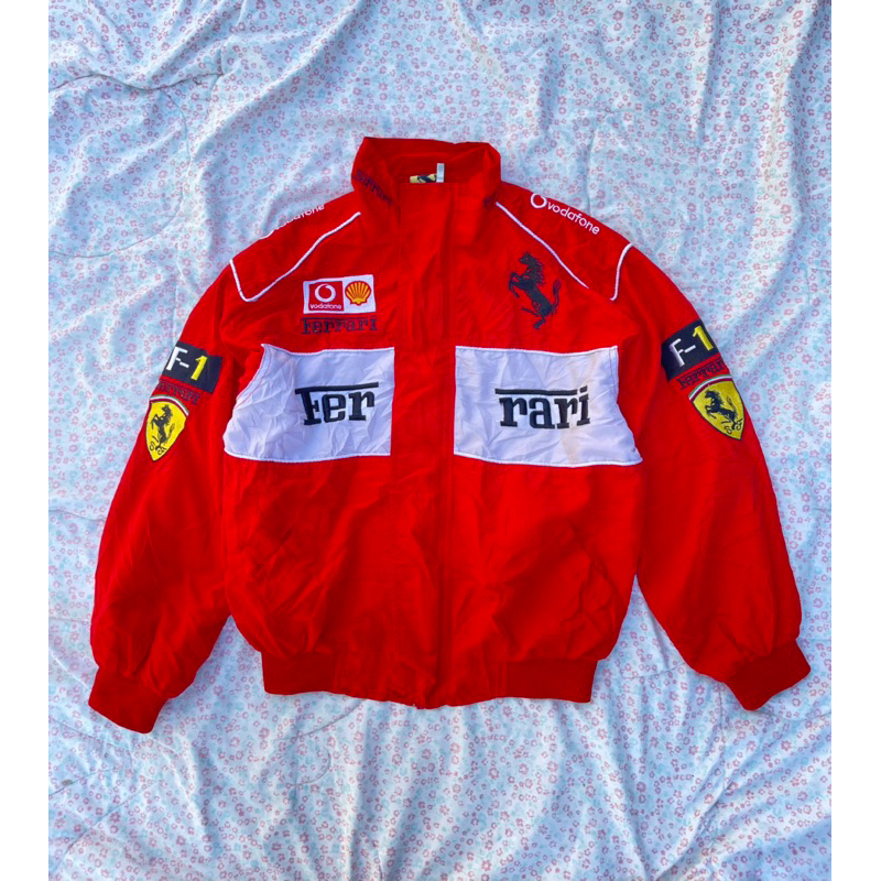 ❤️Ferrari❤️ 90s Ferrari Racing Jacket F-1 เสื้อแจ็คเก็ตมือสอง เสื้อแจ็คเก็ต