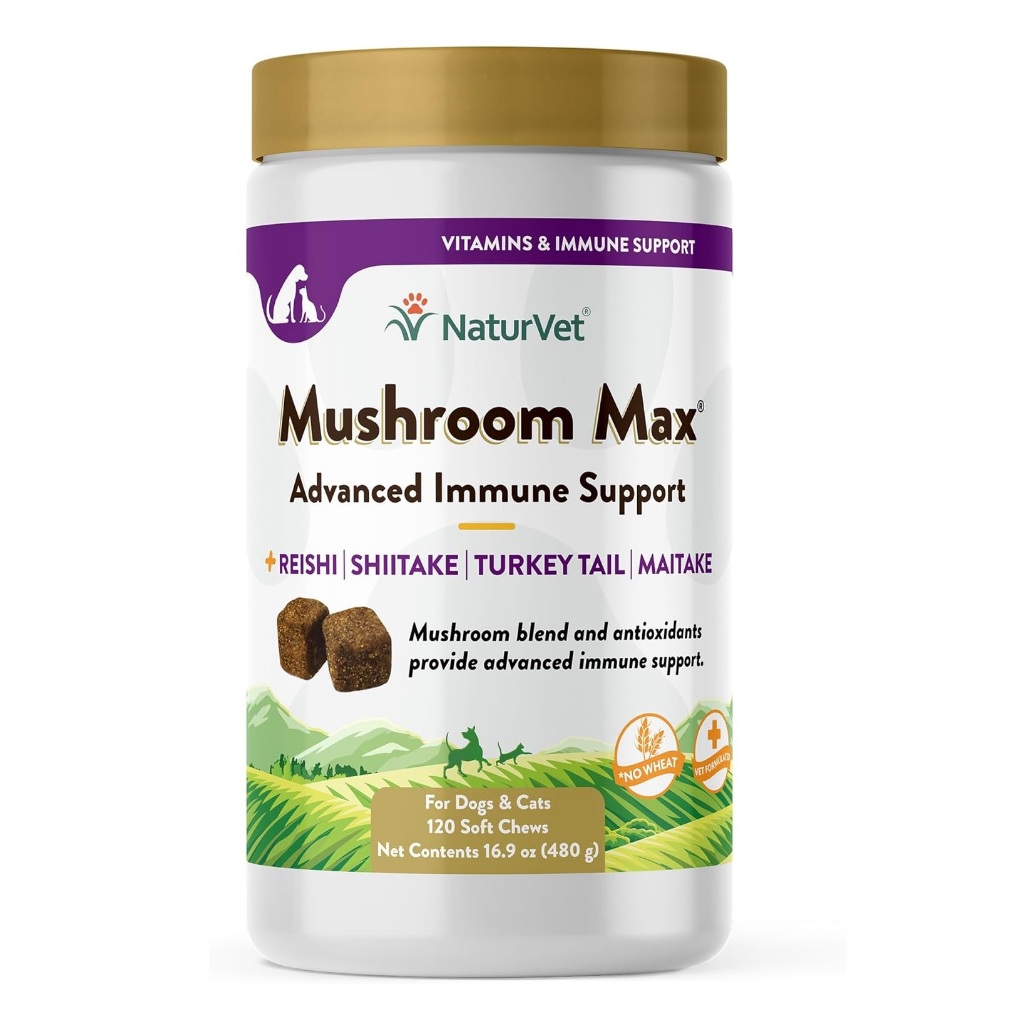 NaturVet Mushroom Max Advanced Immune Support อาหารเสริมภูมิขั้นสูง สุนัข-แมว บำรุงสุขภาพรวม ต้านมะเร็ง เนื้องอก