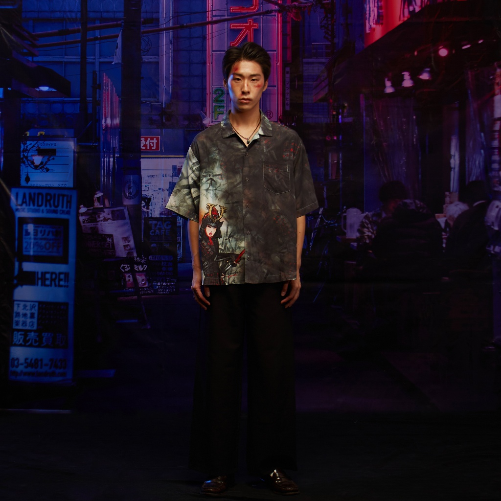 TOKIDOKI เสื้อเชิ้ต ASAKUSA AVENUE PRINTED SS SHIRT