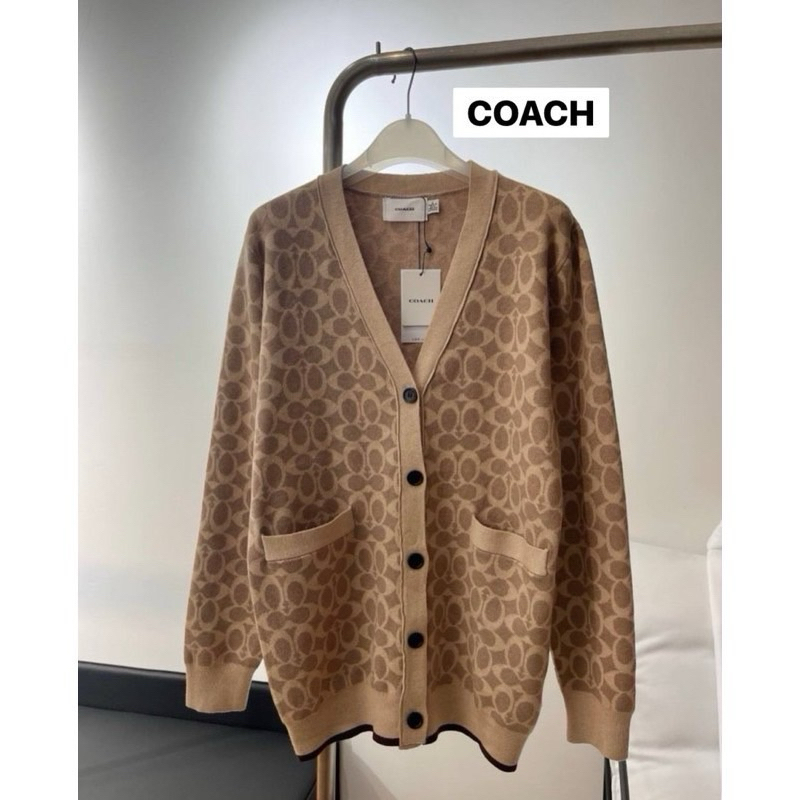เสื้อคาร์ดิแกน C.OACH Signature Logo classic Cardigan