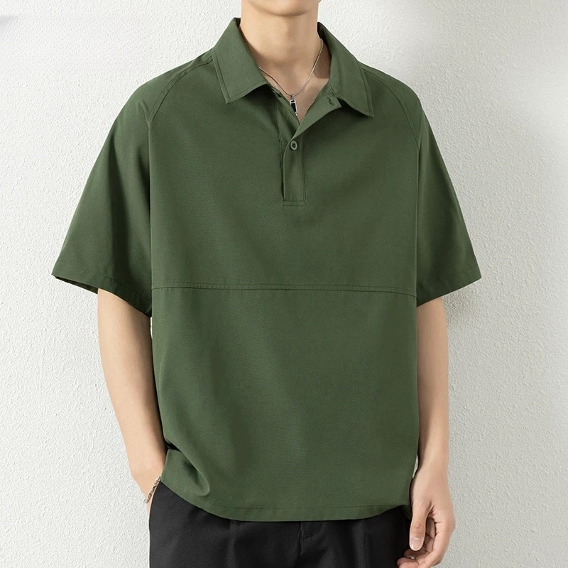 CLIFF ฤดูร้อน สีล้วน เสื้อโปโล เรียบง่าย เสื้อยืดผู้ชาย รูปที่ 5