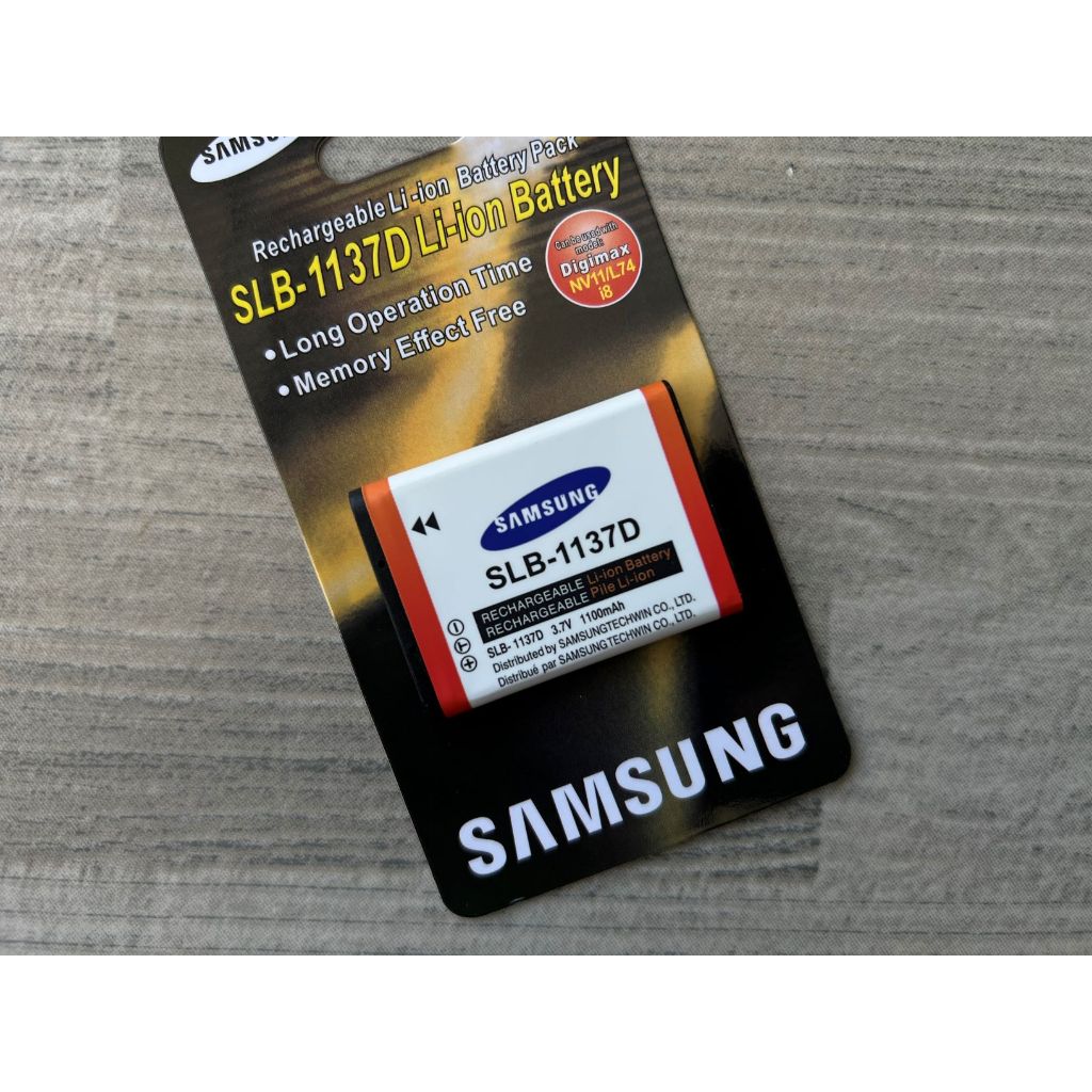 🔥ร้านคนไทย🔥SLB-1137D แบตเตอรี่กล้อง Samsung รุ่น SLB-1137D (3.7V 1100 mAh) Li-ion สีขาว มือ 1 พร้อมแพ็คเกจ