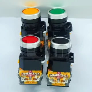 Push button LA38 ขนาด22mm. สวิตซ์กดติด-กดดับ (กดจมค้าง) มีตัวเลือก 4 สี (1NO / 1NC)