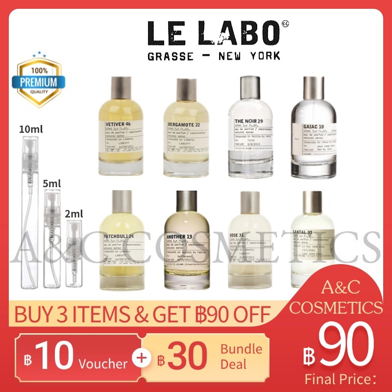 แท้ %【 จัดส่งที่รวดเร็ว】 Le Labo Another 13 & Santal 33 & Gaiac 10 & The Matcha 26 EDP 2ml/5ml/10ml