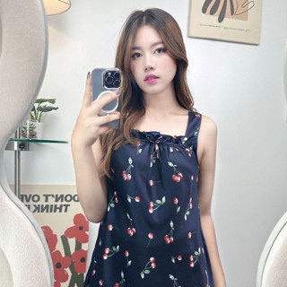 🌈พร้อมส่งจากไทย🎀COD🟣 ชุดนอนผู้หญิง เดรสสายเดี่ยว ชุดนอน กระโ…