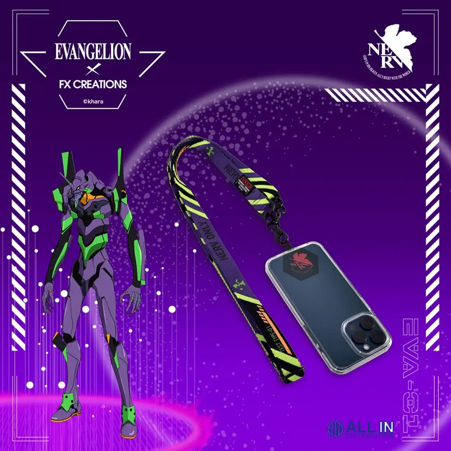 FX Creations X EVANGELION สายคล้องโทรศัพท์ EVA TEST TYPE-01 – CROSSBODY LANYARD