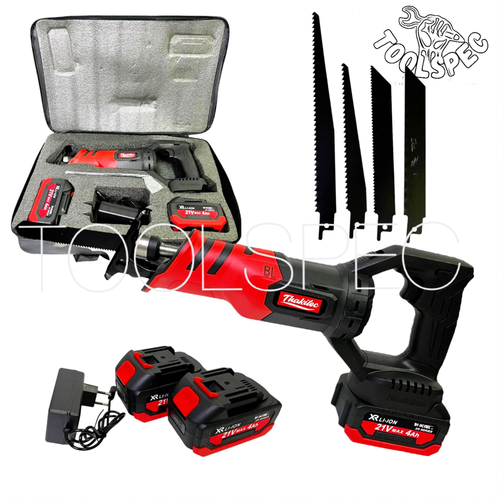 (SERIE XR) THAKITEC เลื่อยชักบัสเลสแท้ไร้สาย แบต XR 21V MAX  ปรับหมุนได้ 180 องศา เลื่อยตัดอเนกประสงค์ แถม!ใบตัด 4 ใบ – โปรปัง