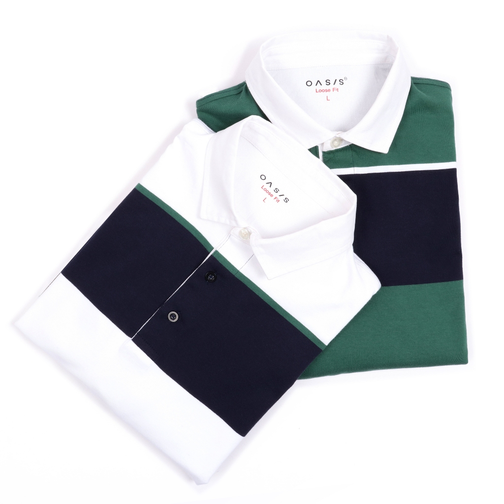 OASIS เสื้อโปโลผู้ชาย รุ่น MPYL-1928-L โปโล แขนยาว เนื้อผ้าคอตตอน สีเขียว สีขาว ราคา ถูกที่สุด ดีลบีเคเค แกลเลอรีภาพที่ 8