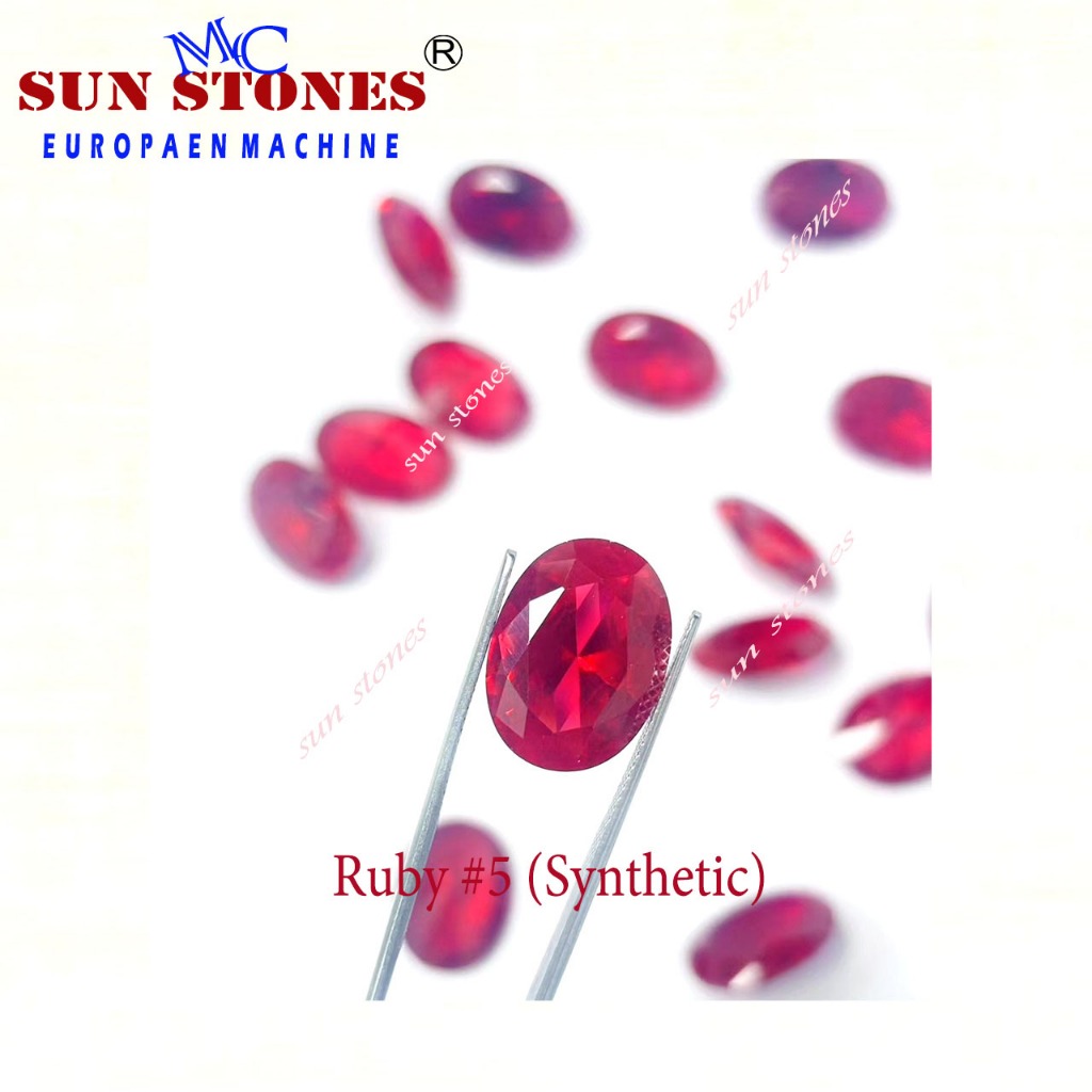 พลอยอัดชาตั้มรูบี้ ไซส์ 3X4 ถึง 10X14 OVAL Shape #5 SYNTHETIC&CHATHUM, รูปทรงไข่ เจียระไนเหลี่ยมเพชร ราคา ถูกที่สุด ดีลบีเคเค แกลเลอรีภาพที่ 7