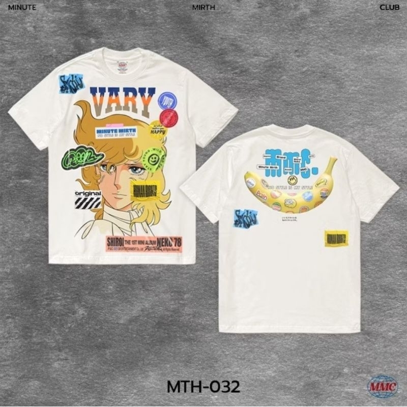 เสื้อยืด " MINUTE MIRTH " สีขาว ( MTH-032 )