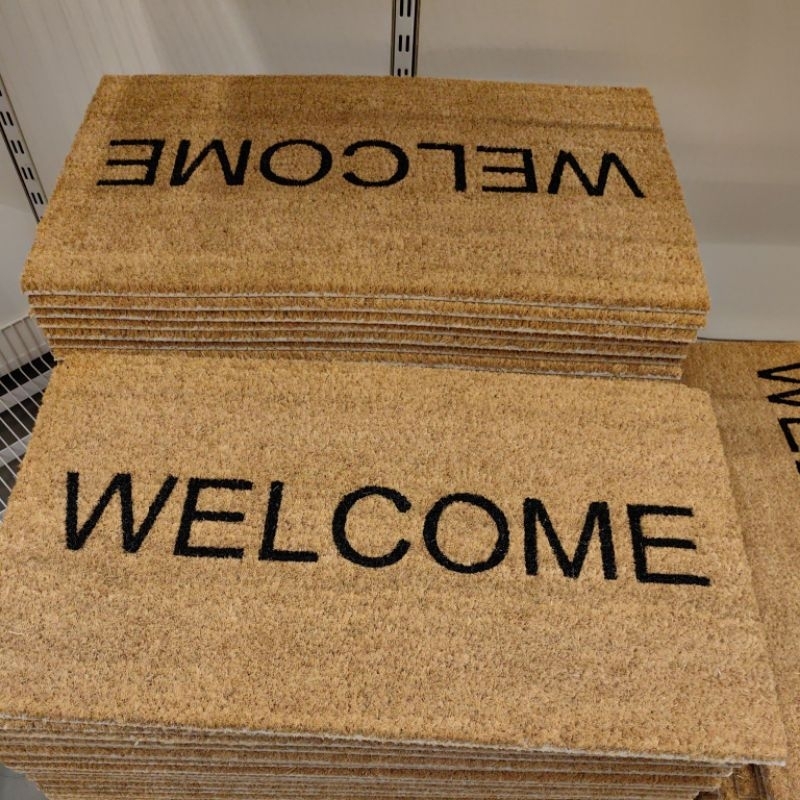 IKEA แท้​ค่ะ​ JANDERUP แยนเดรุป พรมเช็ดเท้าหน้าประตู, สีเนเชอรัล/ดำ, 40x70 ซม.