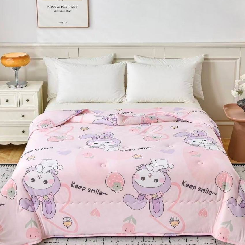 ผ้าห่มไหมเย็น  ❄ Cool quilt/Air Conditioner Quilt  นุ่มลื่น เย็นสบาย  ผ้าเย็นงานห้าง 200X230CM #BSXB