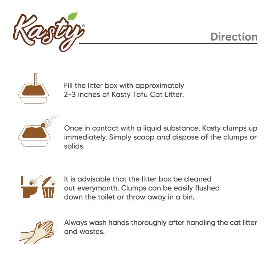 Kasty Classic Tofu Cat Litter ทรายแมวเต้าหู้ธรรมชาติ สูตร Classic ไร้ฝุ่น จับตัวเป็นก้อน ทิ้งชักโครกได้ สำหรับแมวทุกวัย - รูปที่ 3