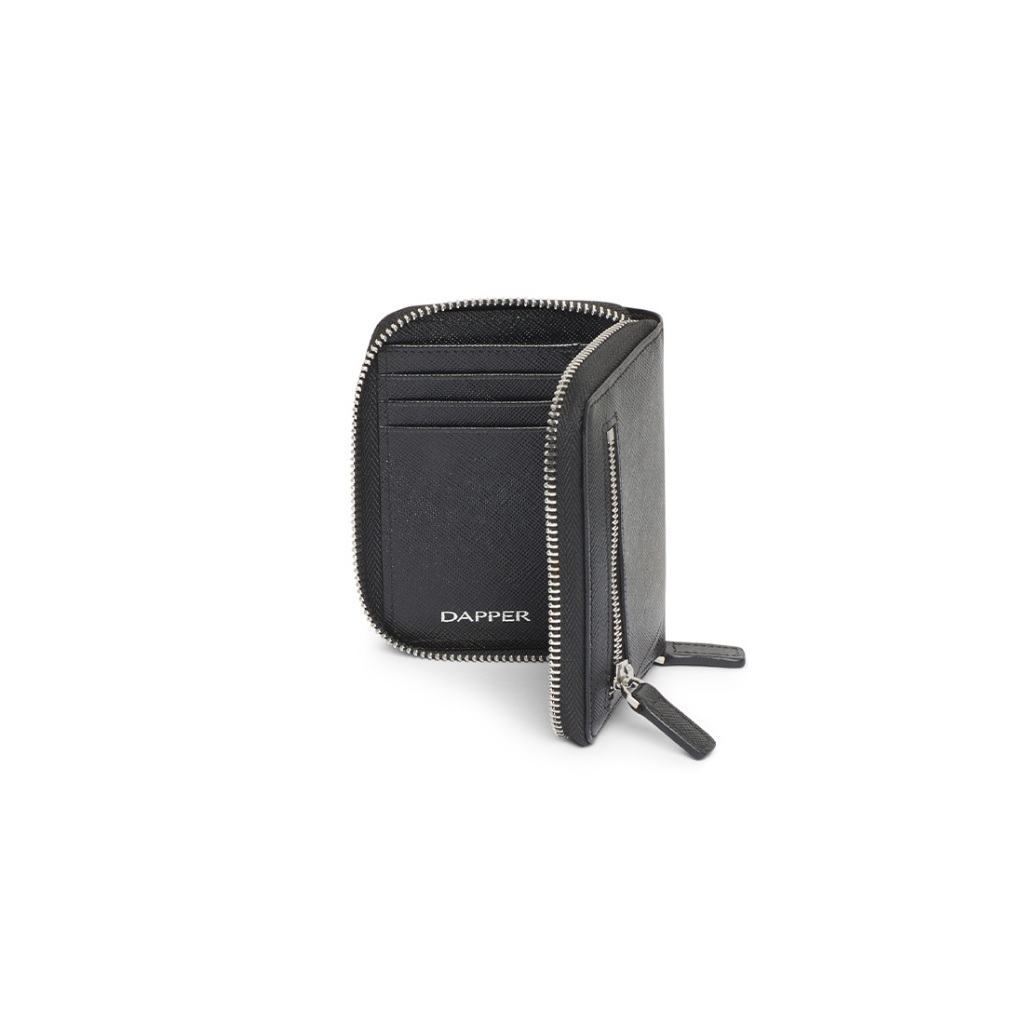 DAPPER กระเป๋าสตางค์ DP Iconic Leather Zip Wallet สีดำ (BWM/BK/1143SF)