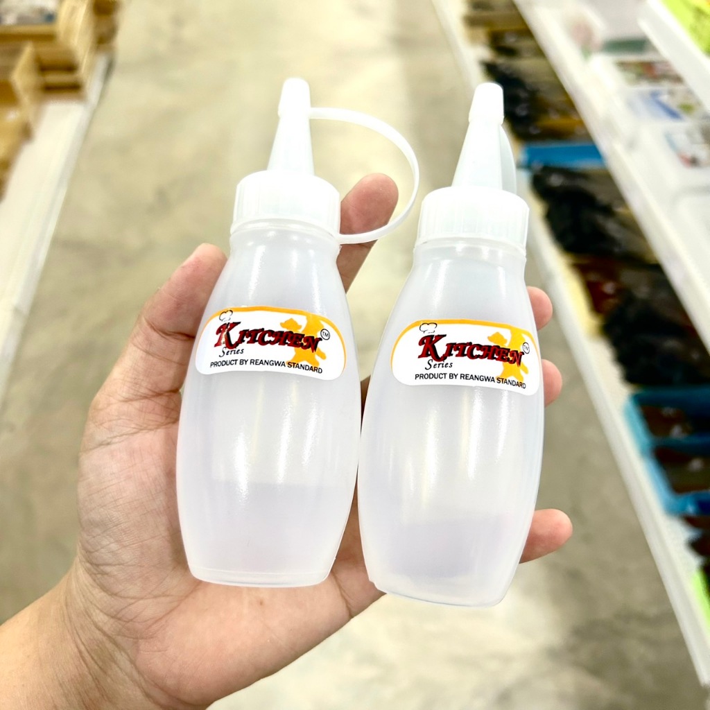 ขวดซอสเล็ก RW-9092TR / ตัวใส ฝาขาว / 135 ml. / 5 oz.