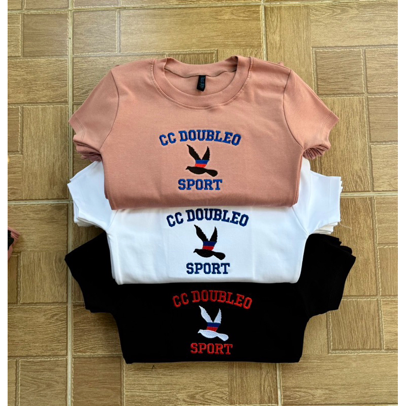 เสื้อยืดแฟชั่น คอกลม ปักอก นกSPORT