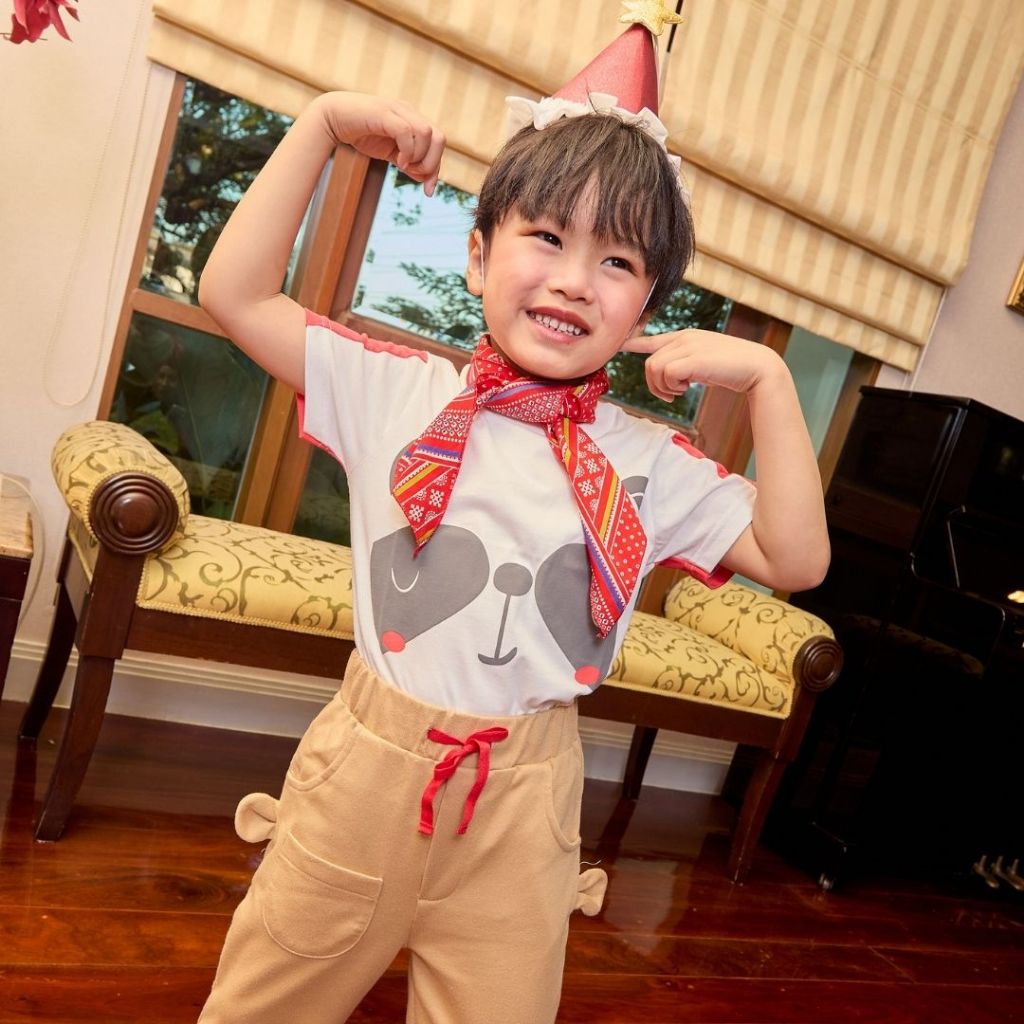 E'clat เสื้อเด็กผู้ชายคอกลม พิมพ์นูนลายด้านหน้า มีกระดุมไหล่เฉพาะไซส์ 12M-2Y ผ้าเจอร์ซี่cotton100% ผ้ายืดเนื้อนิ่ม 7976