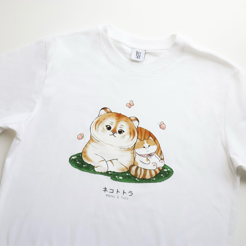 korulu Neko & Tora | Basic T-Shirt เสื้อยืดสกรีนลาย คอตตอน Cotton USA เสื้อยืดลายแมว เสื้อทาสแมว เสื