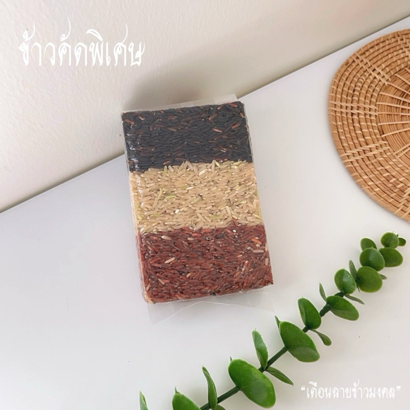 ข้าวสามสี 250 กรัม ข้าวสามสีแบ่งชั้น ข้าวไรซ์เบอร์รี่ ข้าวหอมมะลิแดง ข้าวกล้องหอมมะลิ
