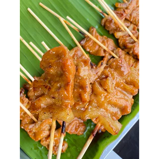 หมูปิ้งสูตรโบราณย่างด้วยเตาถ่าน พร้อมอุ่นทาน 12 ไม้
