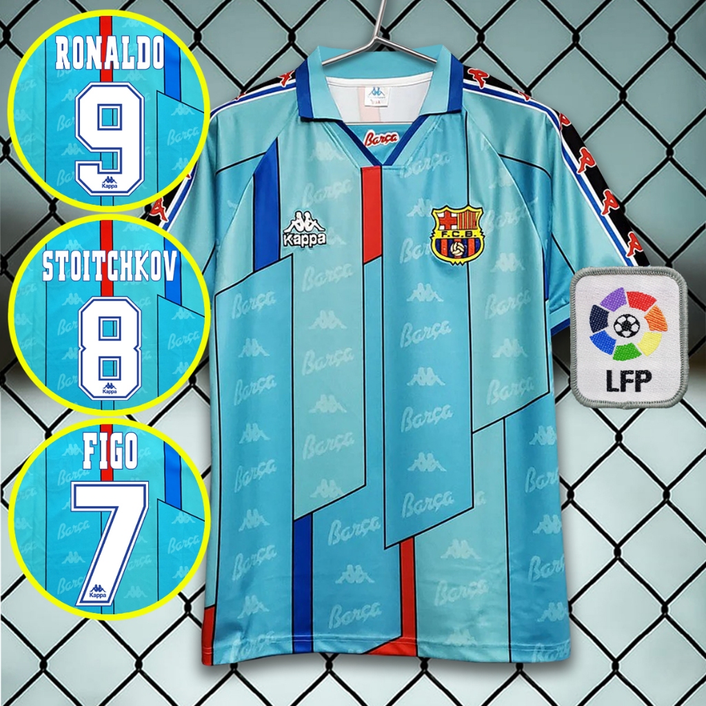 เสื้อฟุตบอลย้อนยุค ทีม บาร์เซโลน่า เยือน ปี1996-97 RT0041 รับทำชื่อเบอร์ ไซส์เอเชีย S-2XL