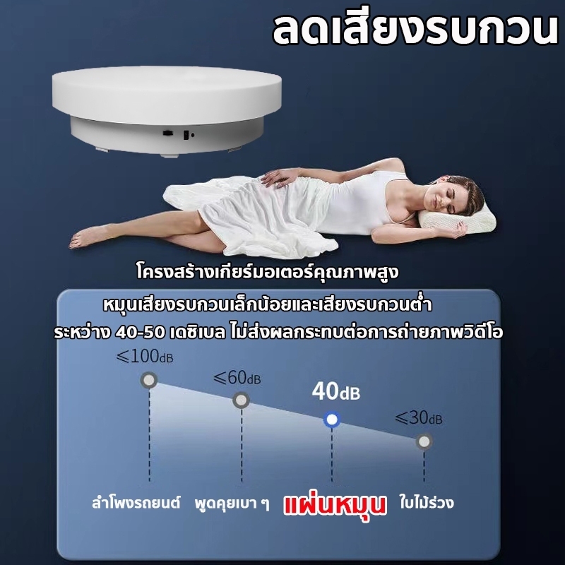 แท่นหมุน360° แท่นหมุนโชว์สินค้า แท่นหมุนอัติโนมัติโชว์สินค้า ขนาด14CM/20CM รับน้ำหนักได้5KGปรับความเร็วได้ ถ่ายภาพสินค้า