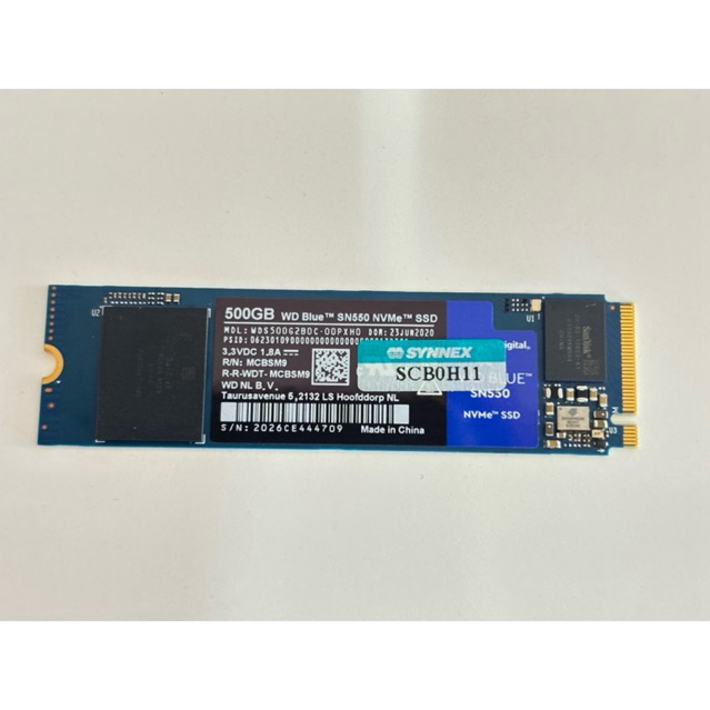 500GB SSD M.2 PCIE WD BLUE SN550 (WDS500G2B0C) NVME