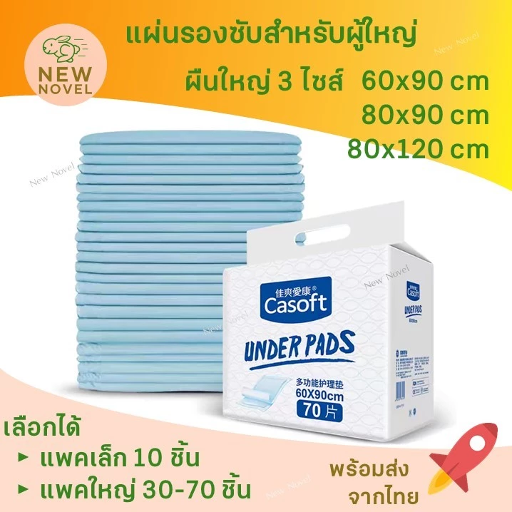 🚀พร้อมส่งจากไทย🚀 แผ่นรองซับผู้ใหญ่ แผ่นรองกันเปื้อน 60x90 80x90 80x120 cm แผ่นรองกันฉี่ผู้ใหญ่
