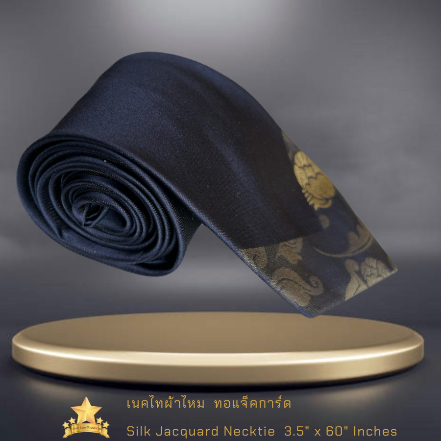 เนคไทผ้าไหม ทอลายในตัวแจ็คการ์ด เขียว Silk necktie Jacquard Green  - จิม ทอมป์สัน - Jim Thompson