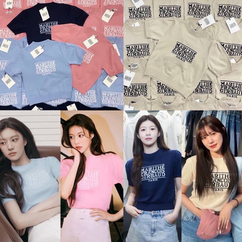 พร้อมส่ง Mar knit top (370฿) คอลใหม่! พร้อมส่งเลยค่า เสื้อแขนสั้น ดีเทลทอลายแบรนด์ดัง งานชนช็อปเกาหลีเลยค่ะ valen