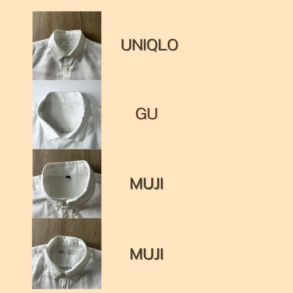 เสื้อเชิ้ต UNIQLO GU MUJI  สีขาว ผ้าลินิน