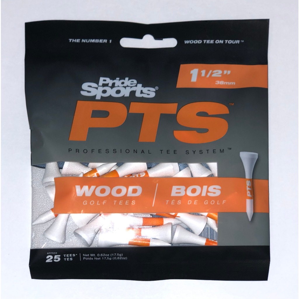Tee PRIDE PTS 1 1/2" MINITEE WOOD TEES - ORANGE - 25CT ที่ตั้งลูกกอล์ฟ (25ชิ้น)