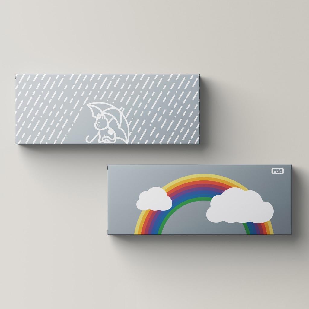 คีย์แคป FBB PBT dye sublimation Rain Grey White 185 keys Cherry Profile สำหรับ Mechanical Keyboard Keycap Keyset