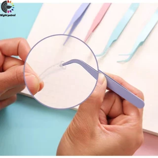 แหนบสเตนเลส หลากสีสัน โค้ง / ตรง TWEEZERS ปากคีบสติ๊กเกอร์ DIY