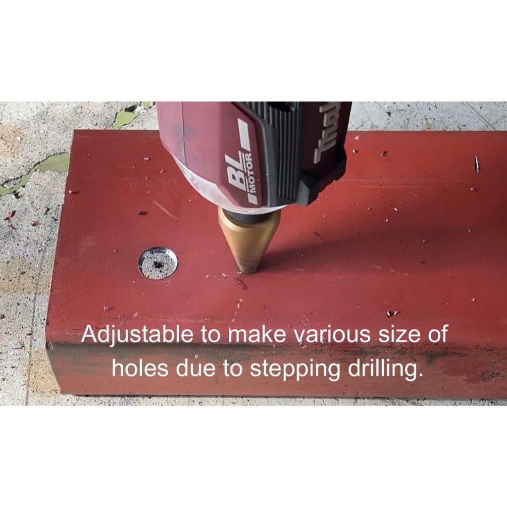 A27584 ชุด ดอกสว่าน สเต็ป แบรนด์ ญี่ปุ่น เจาะรู แผ่นเหล็ก อลูมิเนียม ไม้  และ พลาสติก 3 ชิ้น Step Drill / Ichinen - รูปที่ 2