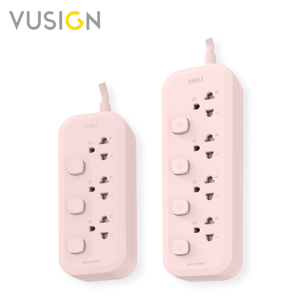 Vusign ปลั๊กสามตา ปลั๊กไฟ กำลังไฟสูงสุด 2300W ยาว 3เมตร ทนไฟสูง 750 ํC มาตรฐาน มอก Power Socket