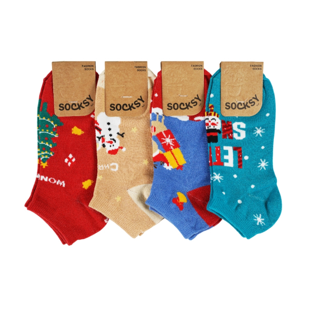 Socksy ถุงเท้าแฟชั่น รุ่น PJ-0669 คละสีสด (แพ็ค12คู่)