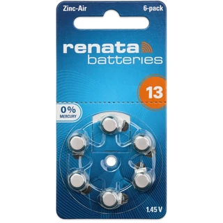 Renata A13 Pr48 ถ่านเครื่องช่วยฟัง เบอร์13สีส้ม สำหรับใส่เครื่องช่วยฟัง HearingAidBatteries