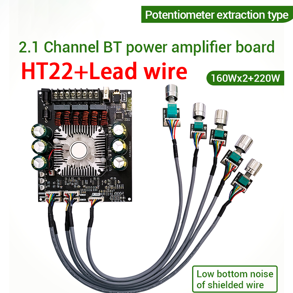 🔥ZK-HT21 เครื่องขยายเสียง 2.1 ช่อง TDA7498E บลูทูธซับวูฟเฟอร์ดิจิตอลสูง 160W * 2 + 220W พัดลมระบายความร้อนในตัว