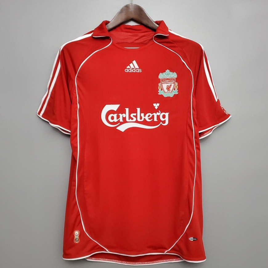 เสื้อกีฬาฟุตบอลแขนสั้น ปี 2006-2007 Liverpool Home Retro Soccer Jersey Football