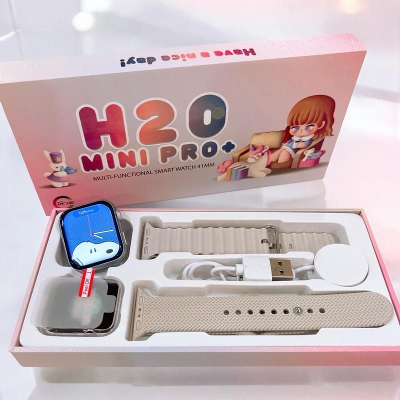 🔥ใหม่ล่าสุด 41mm H20 MINI PRO+ หน้าจอ AMOLED ใหม่ล่าสุด 2025 แถมสายถัก+สายหยัก+เคส+ฟิล์ม