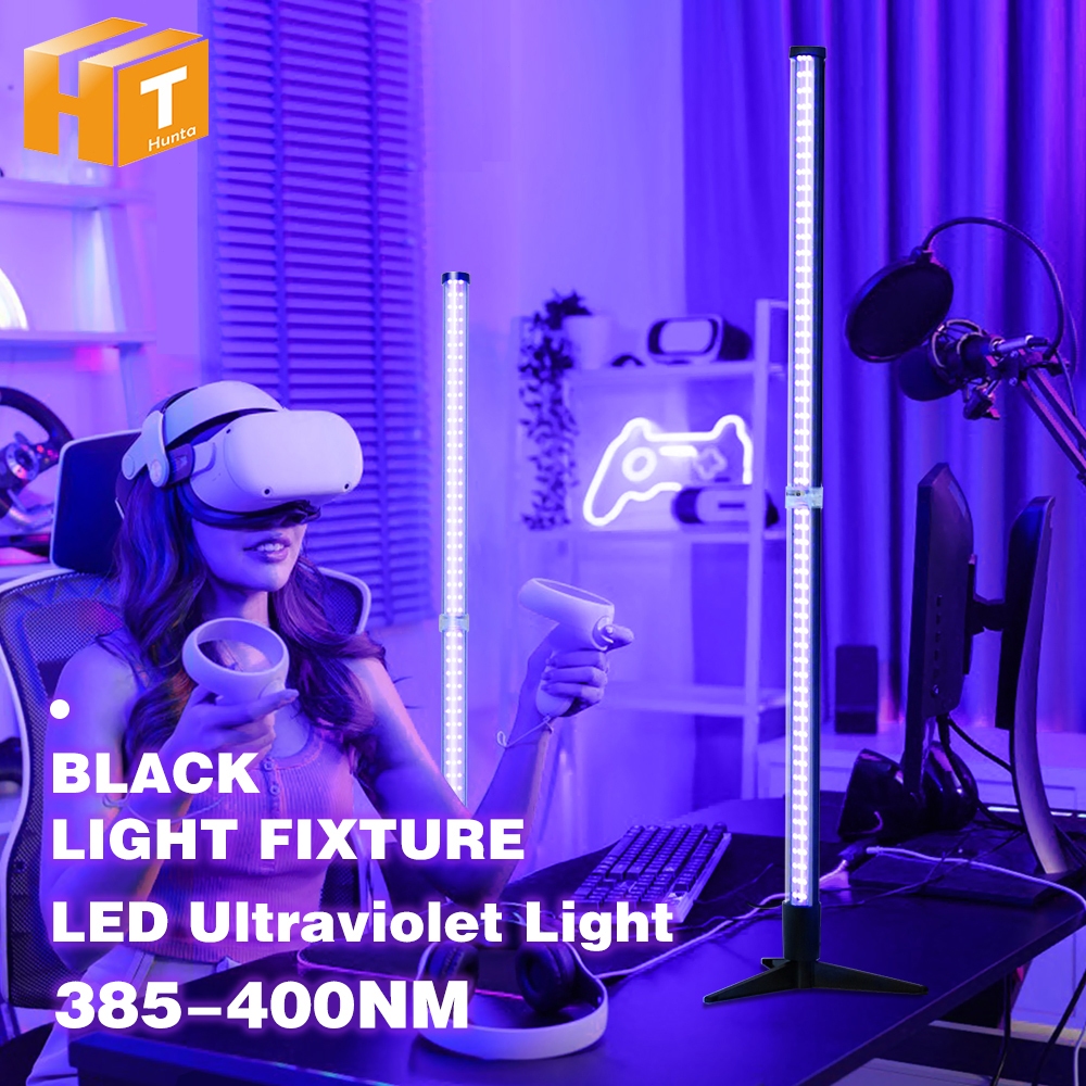 UV LED DJ disco light หลอดไฟ UV 395NM กันน้ำ สปอร์ตไลท์ พร้อมสวิตช์เปิด/ปิด แบบตั้งโต๊ะและพื้นดิน blacklight