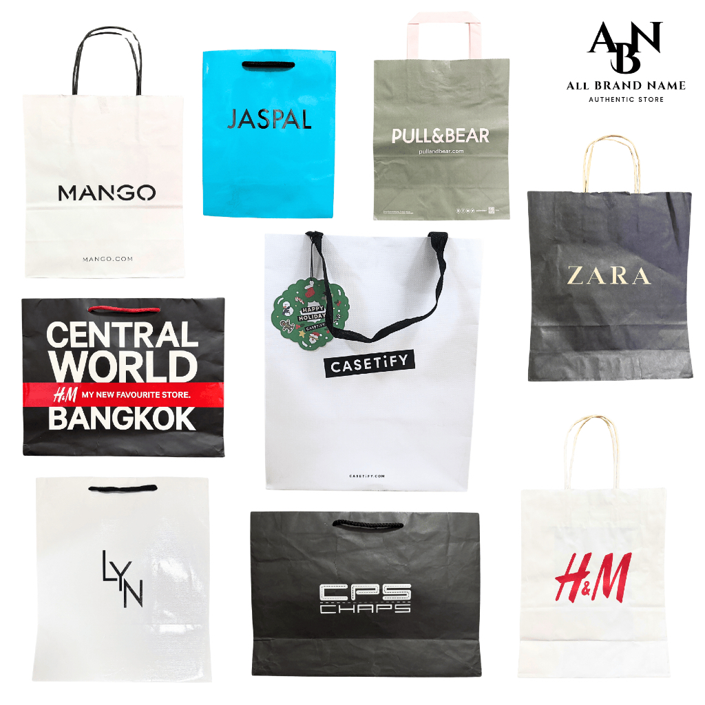 Shopping Paper Bag ถุงช้อปปิ้ง แบรนด์ CASETiFY Zara Mango H&M Pull & Bear Jaspal CPS Chaps LYN