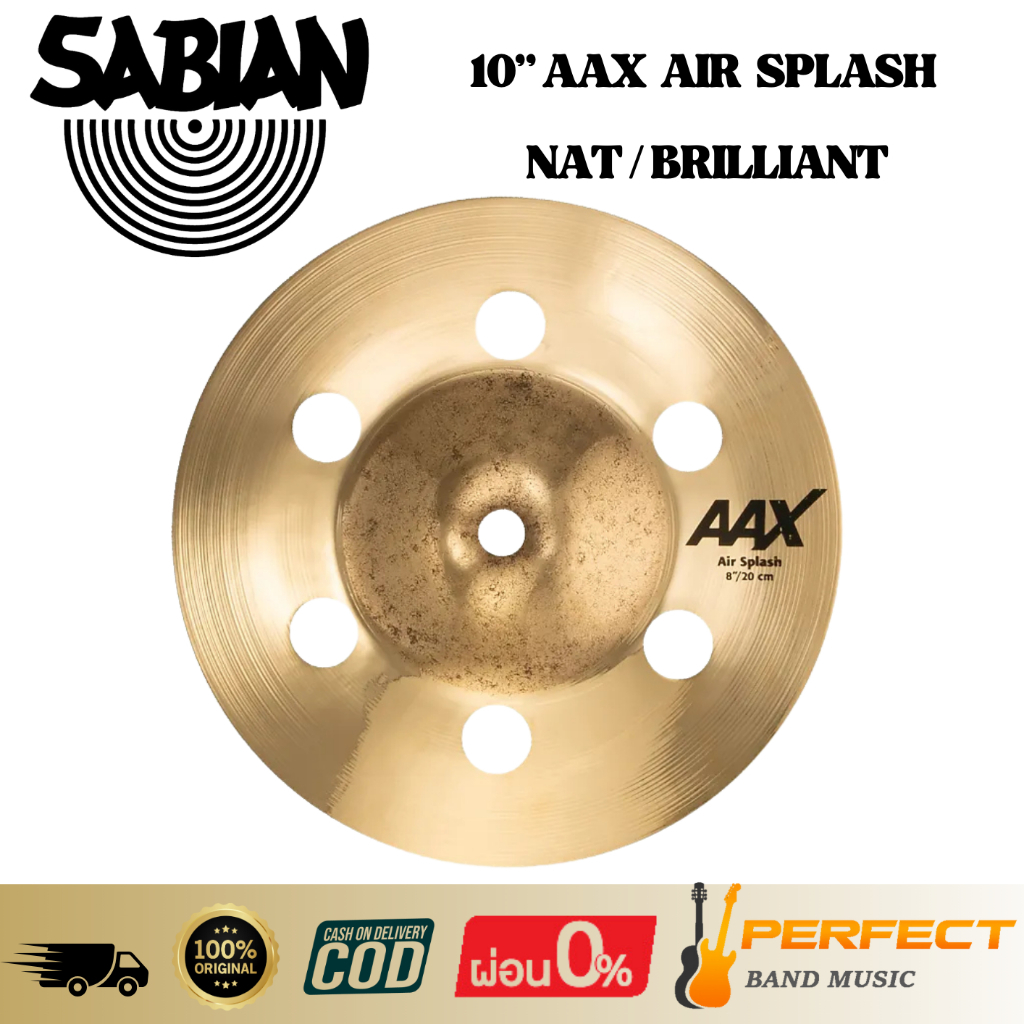 ฉาบกลองชุด SABIAN 10” AAX AIR SPLASH NAT / BRILLIANT