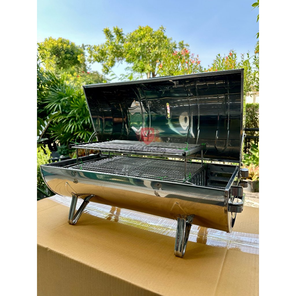 เตาสแตนเลสไร้ควัน 2ชั้น รุ่น SL-2FS 55cm (เล็ก) เตาอบ สแตนเลส304แท้100% ไม่ขึ้นสนิม เกรดเครื่องครัว ราคา ถูกที่สุด ดีลบีเคเค แกลเลอรีภาพที่ 3