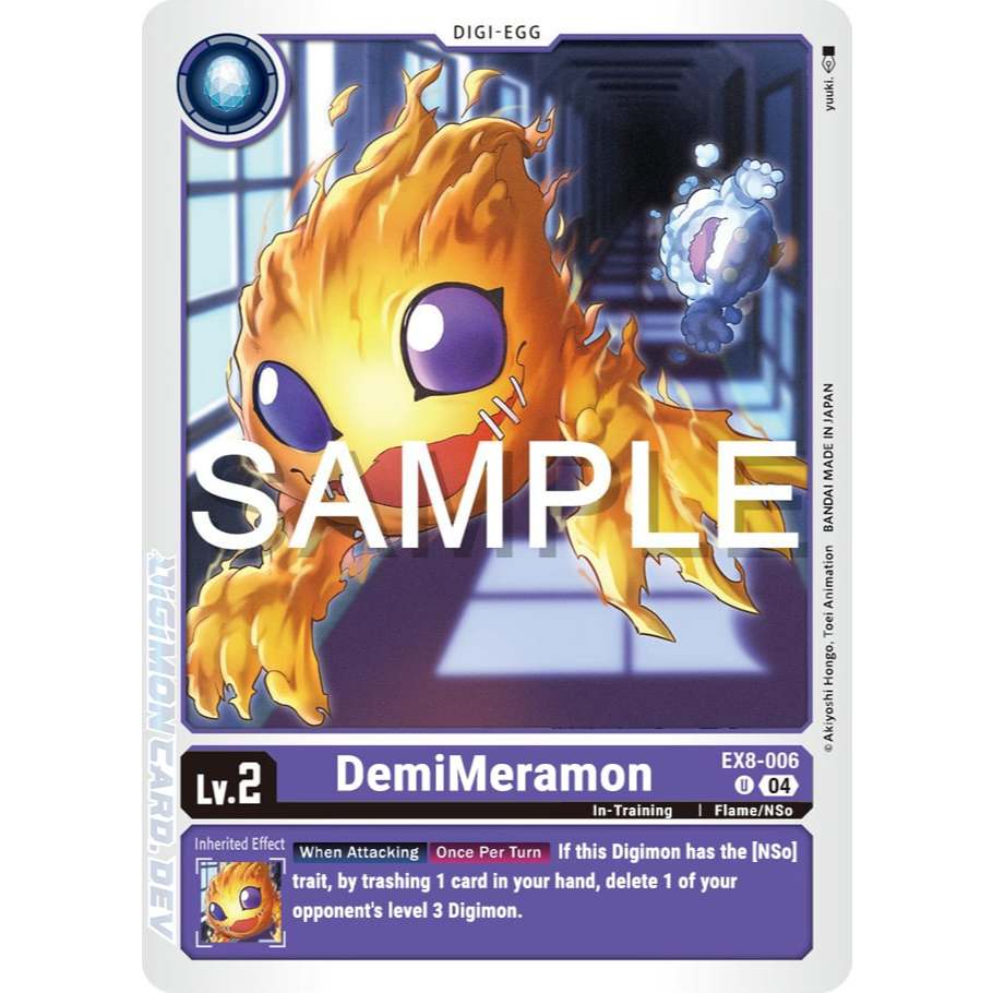 [Digimon] Demimeramon EX8-006 Digimon Card การ์ดสะสมดิจิม่อน ร้านDDN