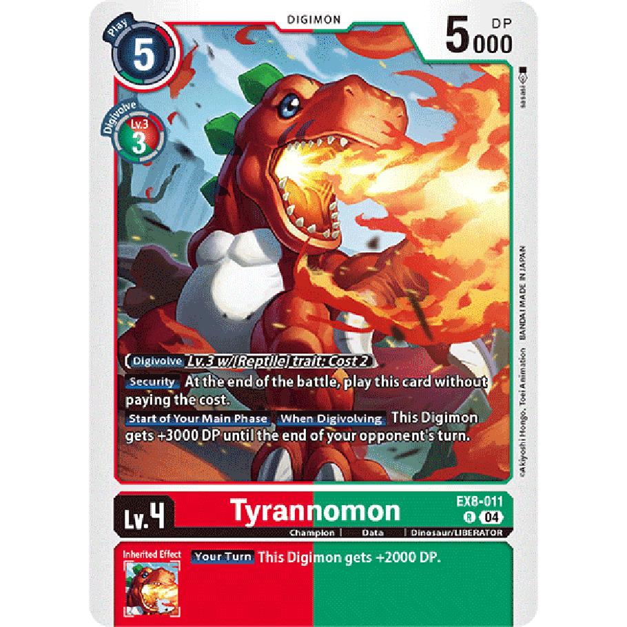 [Digimon] Tyrannomon EX8-011 Digimon Card การ์ดสะสมดิจิม่อน ร้านDDN