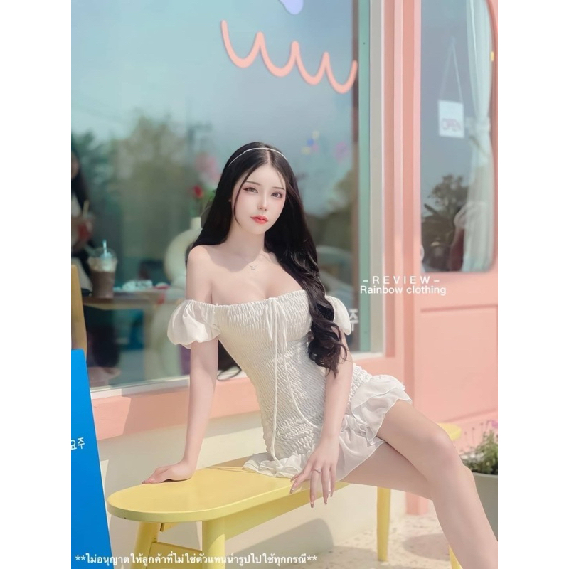 R1C003เดรสสม๊อกทั้งตัว