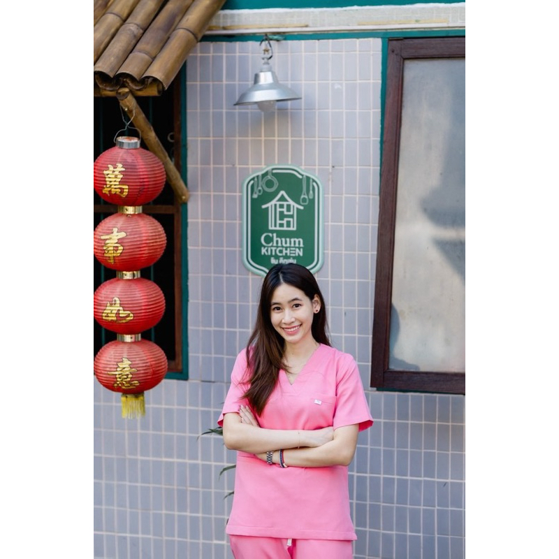 ชุดสครับสีชมพู Pink Item6040