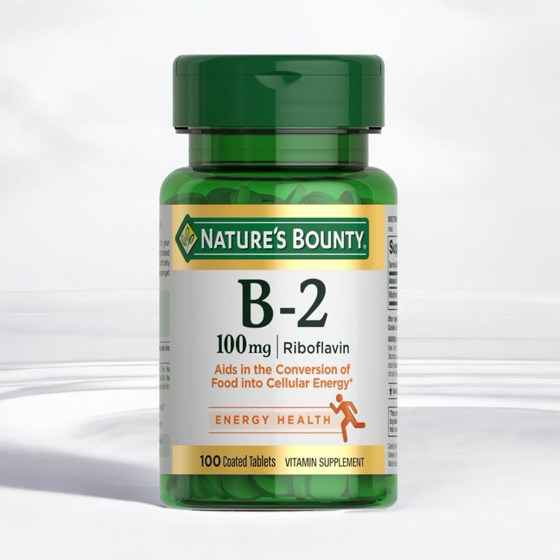 ✅พร้อมส่ง วิตามินบี2 (ผิว ผม เล็บ)✨Nature's Bounty Vitamin B2 as Riboflavin, 100mg, 100 Count, Vitam